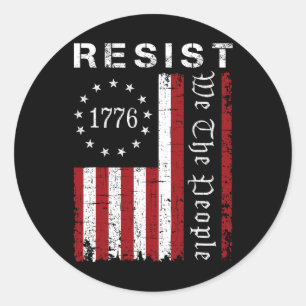 Resist Protest We The People Flag Protest Save Dem Classic Round Sticker