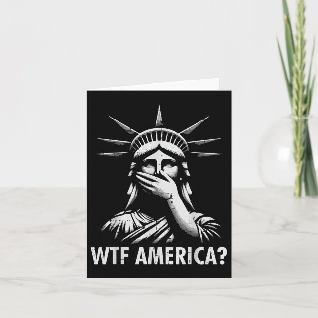 Resist Protest Wtf America Statue Liberty Equality Card (Front)