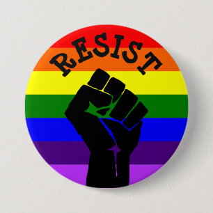 #Resist Protester Fist Anti-Trump Political Button