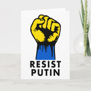 Resist Putin Protest Raised Fist Card
