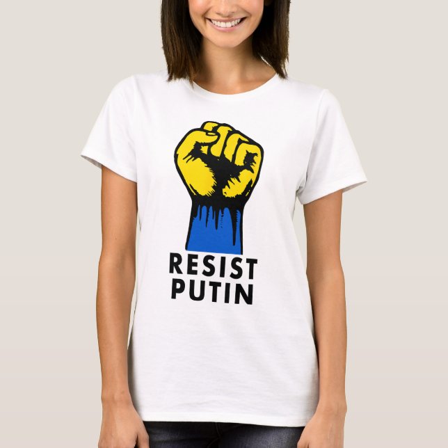 Resist Putin Protest Raised Fist  T-Shirt (Front)