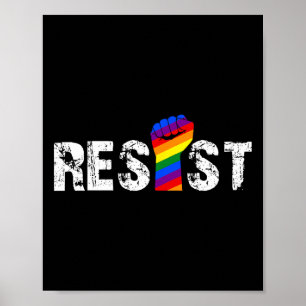 Resist Rainbow Lgbt Pride  Poster