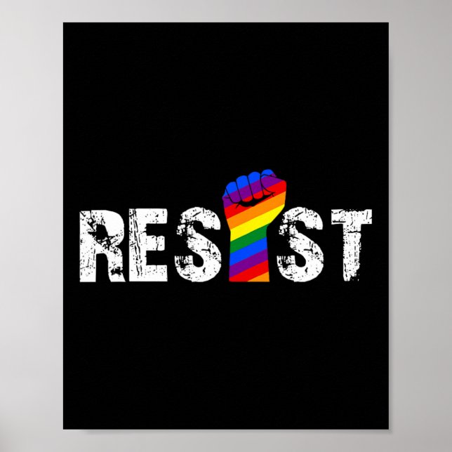 Resist Rainbow Lgbt Pride  Poster (Front)