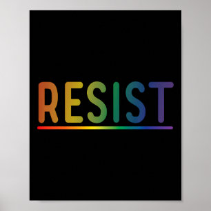 Resist Rainbow Lgbtq Gay Pride Political Protest Poster