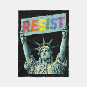 Resist Rainbow Statue Liberty Protest Lgbt Gay Men Fleece Blanket