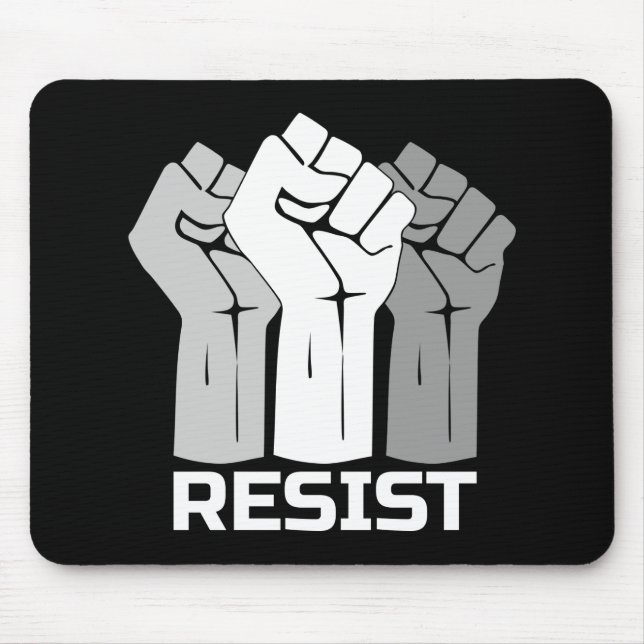 Resist Raised Fists Protest Design Mouse Mat (Front)