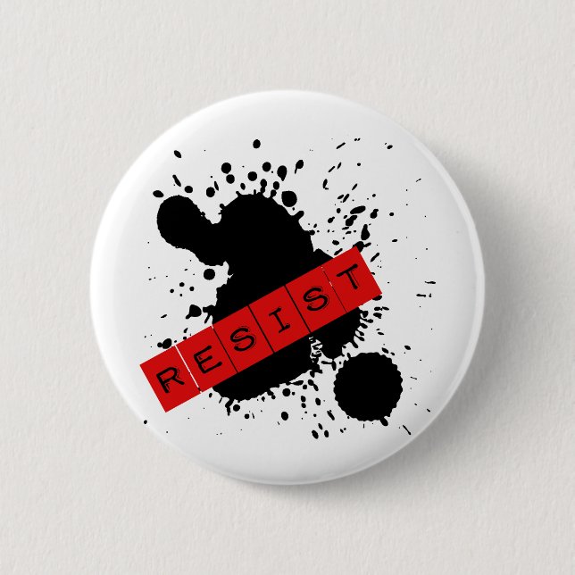 RESIST Rebellious Design 6 Cm Round Badge (Front)
