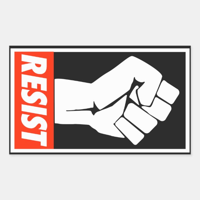 resist rectangular sticker (Front)