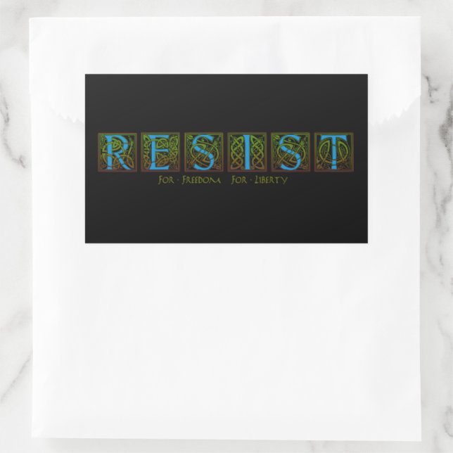 Resist Rectangular Sticker (Bag)