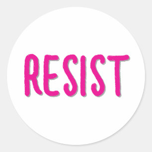 Resist Resistance Pink Classic Round Sticker