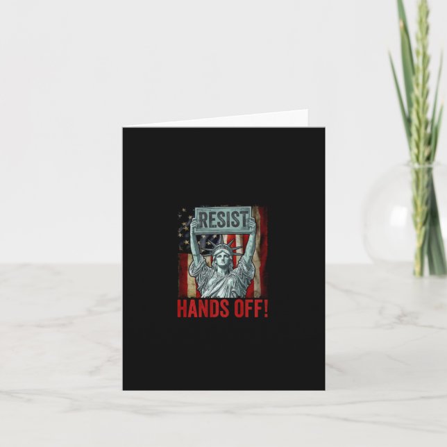 Resist Resistance Statue Of Liberty Hands Off Prot Card (Front)