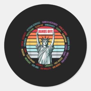 Resist Resistance Statue Of Liberty Hands Off Prot Classic Round Sticker