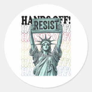 Resist Resistance Statue Of Liberty Hands Off Prot Classic Round Sticker