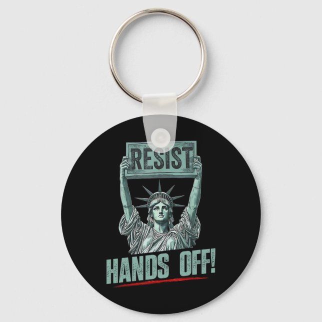 Resist Resistance Statue Of Liberty Hands Off Prot Key Ring (Front)