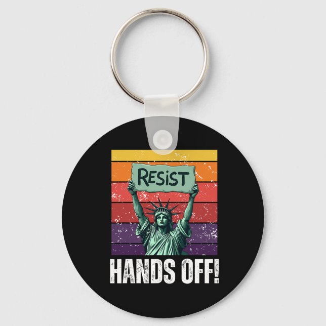Resist Resistance Statue Of Liberty Hands Off Prot Key Ring (Front)