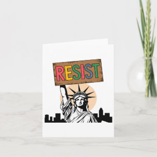 Resist Resistance Statue Of Liberty Retro Vintage Card