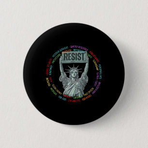 Resist Resistance Usa Statue Of Liberty Hands Off 6 Cm Round Badge