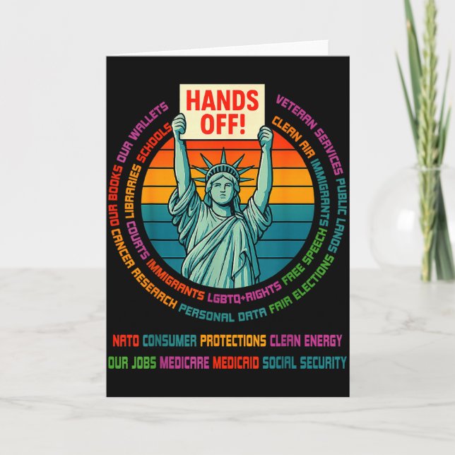 Resist Resistance Usa Statue Of Liberty Hands Off  Card (Front)