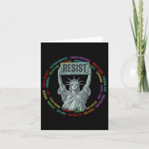 Resist Resistance Usa Statue Of Liberty Hands Off Card
