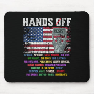 Resist Resistance Usa Statue Of Liberty Hands Off Mouse Mat