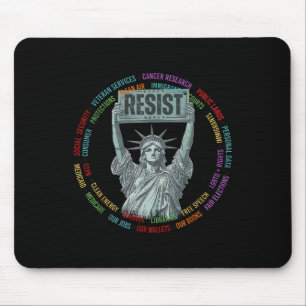 Resist Resistance Usa Statue Of Liberty Hands Off  Mouse Mat