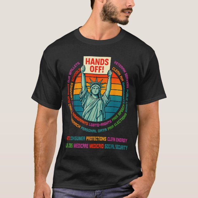 Resist Resistance Usa Statue Of Liberty Hands Off  T-Shirt (Front)