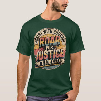 Resist Roar Unite Activist Typography Design T-Shirt