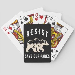 Resist Save Our Parks Alt US National Parks Bear  Playing Cards