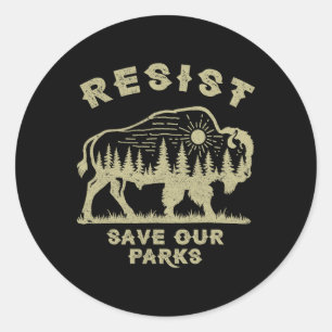 Resist Save Our Parks Alt Us National Parks Nature Classic Round Sticker