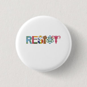 Resist Shirt Resistance Fight Fist Protest Liberal 3 Cm Round Badge