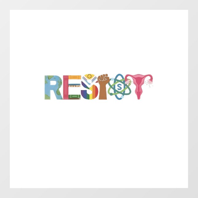 Resist Shirt Resistance Fight Fist Protest Liberal Window Cling (Sheet)