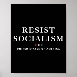 Resist Socialism Anti-socialist Anti-marxism Usa Poster