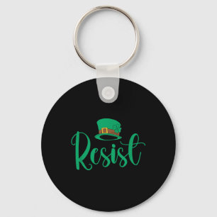 Resist St Patricks Day Anti Trump Political Key Ring