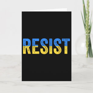 Resist Stand With Ukraine Support Ukraine Protest Card