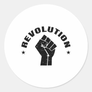 Resist Star Revolution Rebellion Retro Black Che G Classic Round Sticker