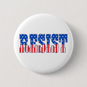 Resist   Stars & Stripes 6 Cm Round Badge