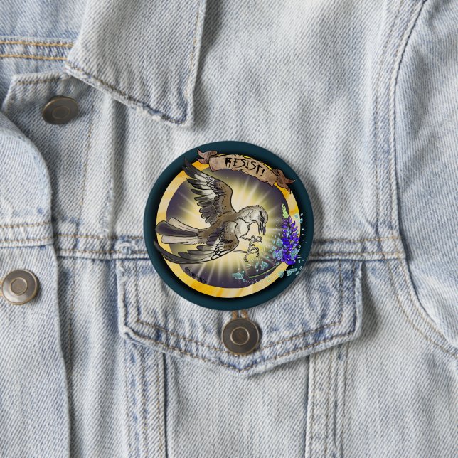 Resist State Bird Texas Mockingbird 7.5 Cm Round Badge (In Situ)