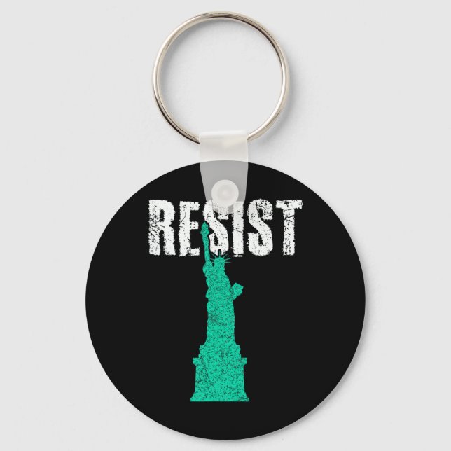 Resist Statue Of Liberty 1  Key Ring (Front)