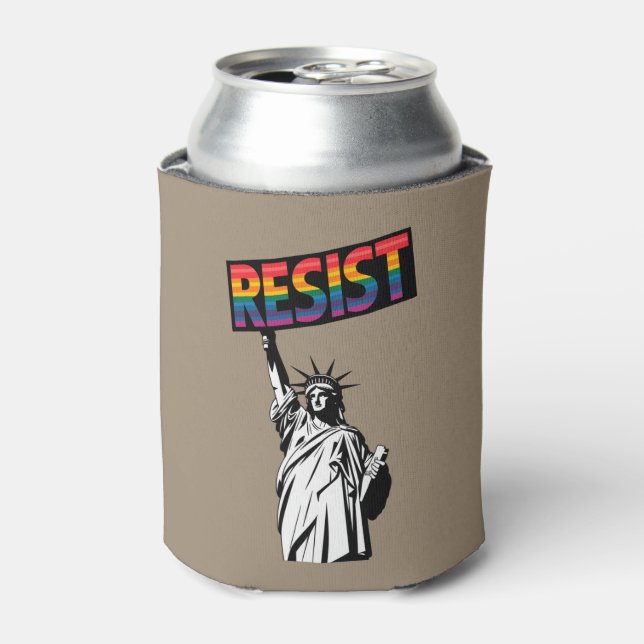 Resist Statue of Liberty Feminist Gift Can Cooler (Can Front)