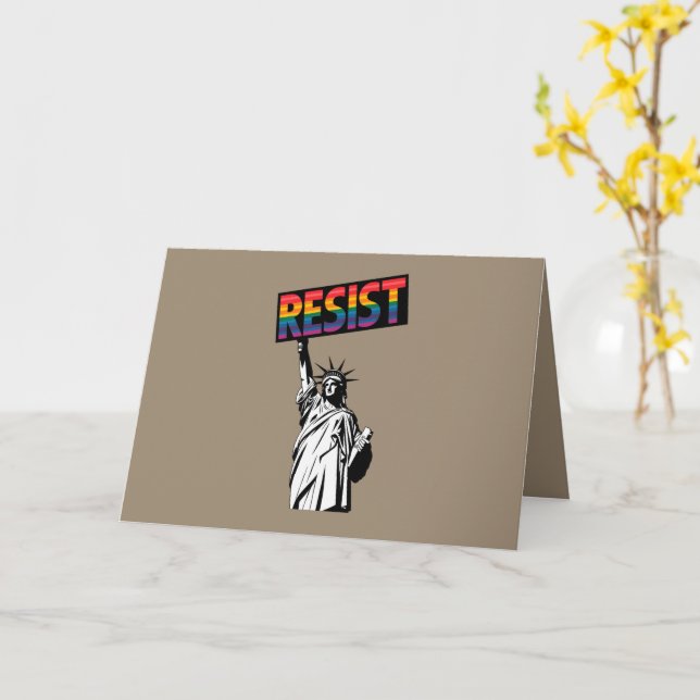 Resist Statue of Liberty Feminist Gift Card (Yellow Flower)