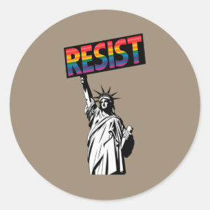 Resist Statue of Liberty Feminist Gift Classic Round Sticker