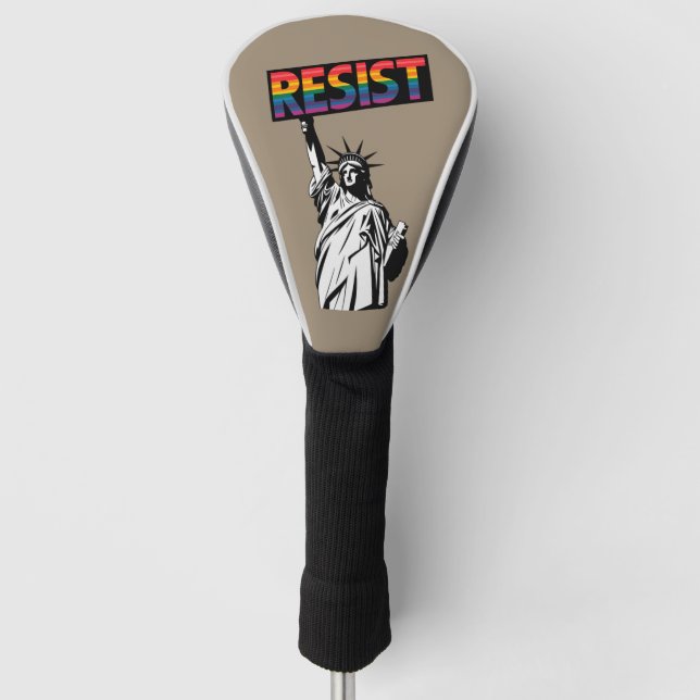 Resist Statue of Liberty Feminist Gift Golf Head Cover (Front)