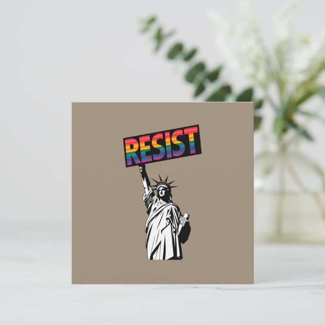 Resist Statue of Liberty Feminist Gift Invitation (Standing Front)