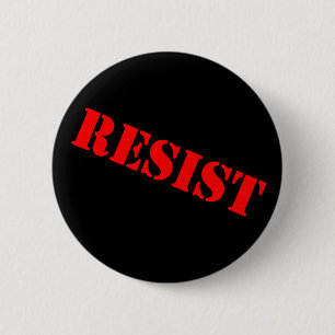 RESIST STENCIL BUTTON- button-angle red/black 6 Cm Round Badge