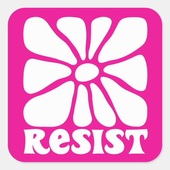 RESIST sticker with peaceful flower design (Front)