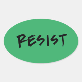 Resist Stickers-4 per sheet-green Oval Sticker