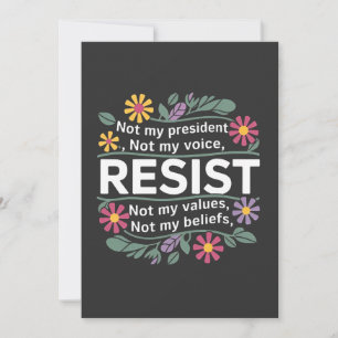 Resist Subtle Anti Trump Floral Botanical Protest  Holiday Card