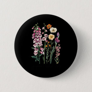 Resist Subtle Floral Protest Vintage Foxglove Dahl 6 Cm Round Badge