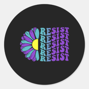 Resist Suicide Prevention Awareness Sunflower Classic Round Sticker