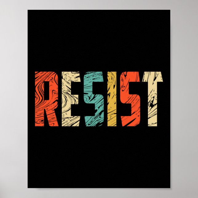Resist T Shirt - Usa Protest Rebel Political Shirt Poster (Front)
